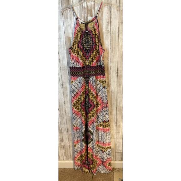 London Times Halter Neck Abstract Print Maxi Dress Size 12 - Picture 3 of 5